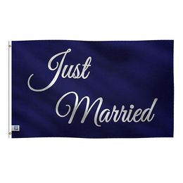 Just Married Flag 150x90cm 3x5ft Printing 100D Polyester Outdoor or Indoor Club Digital printing Banner and Flags Wholesale