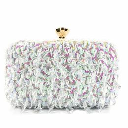 Novas-bags lantejoulas artesanais bolsa banquete borla para senhoras diamante colorido casamento jantar sacos MN1449