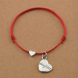 Auntie & Niece Wish Bracelet Sister Gift Tibetan Charm Gift Anklet Heart Black