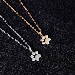 Heart Necklaces & Pendants Jewellery for Women long chain Sweater necklace Fashion Cute Pets Dogs Footprints Paw Pendant Necklace