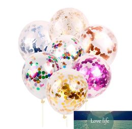 12 inch Confetti Balloon Romantic Wedding Decorations Gold Foam Clear Confetti Balloons Birthday Party Decoration Supplies SN614