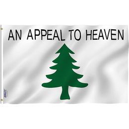 An Appeal to Heaven Pine-Tree-Flags , Polyester Fabric 3x5 100D Polyester Hanging Advertising, Outdoor Indoor, Free Shipping