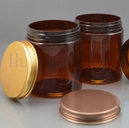 30X250g aluminum lid empty brown cosmetic container jars for cream packaging,250cc containers,cream box can for salve