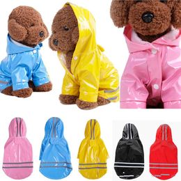 Pet Dog PU Raincoat Jacket Coat Waterproof Hoodie Colthes Puppy Apparel S-XL Super Cool Pet Raincoats