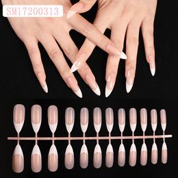 French manicure Long 24 Pcs Fake Piece False Acrylic Nail Tips Extension Finger Tools Manicure Nail Art