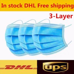 US Stock Face Masks with Elastic Ear Loop 3 Ply Breathable and Comfortable for Blocking Dust Air Pollution Protection Pack