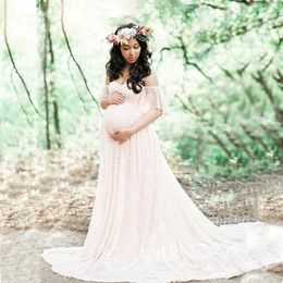 Photography Props Maxi Maternity gown Lace Women Dress Fancy Shooting Photo Summer Pregnant Dresses Plus Size