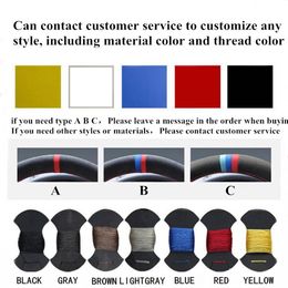 Car Steering Wheel Cover Hand-stitched Black Suede For BMW M Sport G30 G31 G32 G20 G21 G14 X3 G15 G16 G01 X4 G02 X5 G05301K