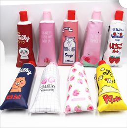 Funny Student Pencil Case Back To School Cartoon Toothpaste Shape Pencil Case Pencil Sharpener Large Capacity Storage Bag Student Gifts