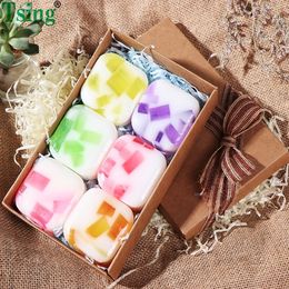 6X100g Handmade soap Essential oil Lavender Rose Moisturising Nourishing SPA Scented Soap Face Soap Christmas Gift Set