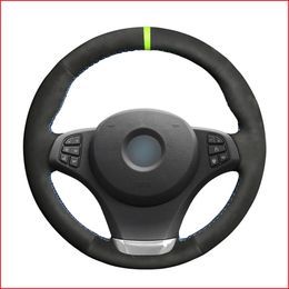 DIY Black Suede Car Steering Wheel Cover for BMW E83 X3 2003 2004 2005 2006 2007 2008 2009 2010 E53 X5 2004-2006 Accessories