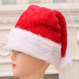 Christmas Cosplay Hats velvet Soft Plush Santa Claus hat 2018 Warm winter adults children Xmas cap Christmas Supplies