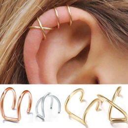 Star Leaf Clip on earrings ear cuff C shape stud Silver gold leaves dangle Hoop rings fashion Jewellery