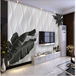 wallpaper for walls 3 d for living room 3d wallpaper minimalist curve black and white leaves wallpapers TV background wall