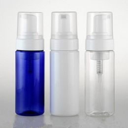 20pcs/Lot 150ml Empty PET Vacuum Refillable Bottle Foaming Bubble Foam Lotion Dispenser Pump White Blue Clear with Overcap Clear