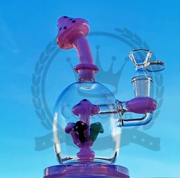 Bong in vetro narghilè Water Perc Recycler Pipe 18mm Joint Fab Egg Dab Rig Tubi inebrianti
