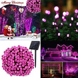 Solar String Lights 24M 220 LED 8 Mode Christmas Light Waterproof Starry Fairy Lamp for Indoor/Outdoor Commercial Decor Ambiance