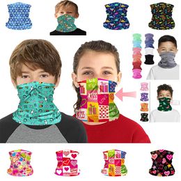 Kids Full-Coverage Tube Face Mask Bandanas UV Protection Neck Gaiter Headband Scarf Party Mask Supplies HH9-3213