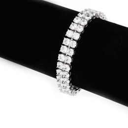 8K Gold Plated diamond bracelet,double rows diamond chains bracelet ,fashion diamante bracelet unisex style NBT5200874