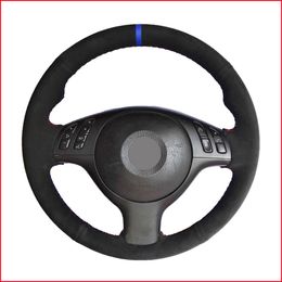 Black Suede Hand Sew Steering Wheel Cover for BMW M Sport 3 Series E46 330i 330Ci 5 Series E39 540i 525i 530i M3 M5 2000-2006