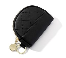 50pcs Coin Purses Women PU Cute Semicircle Plain Min Zipper Wallet Mix Color