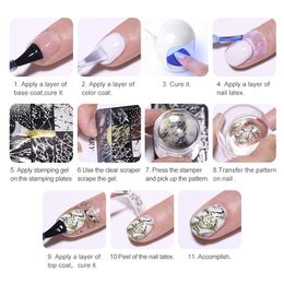 gel nail stamps UK - Eco-friendlyNICOLE DIARY 8ml Nail Stamping Gel Polish Black White Silver Glitter Soak Off UV Gel for DIY Nail Art Stamp Plate Nail Varnish