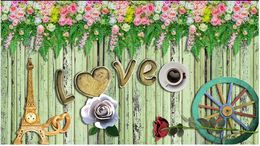 Custom photo wallpapers for walls 3d mural wallpapers Idyllic landscape flowers romantic love tooling background wall papers home decoration