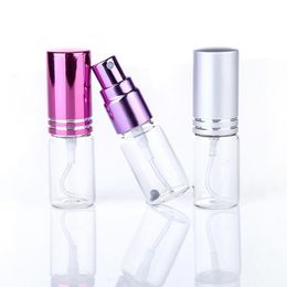 500pcs/Lot 5ml Portable Transparent Glass Refillable Perfume Bottle With Aluminium Atomizer Empty Perfum bottle LX3058