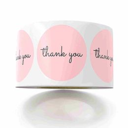 Thank You Stickers 1inch Pink Stickers for Company Giveaway & Birthday Party Favors Labels & Mailing Supplies