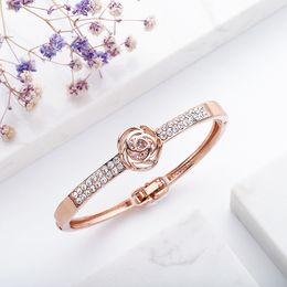 Fashionable Jewelry Set Diamond Bracelet Rose Gold Exquisite Ins Trend Web Celebrity Gifts For Girlfriend Durable Color Elegant Bracelet
