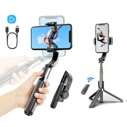 L08 Selfie Stick Stabilizer Smartphone Tripod Phone Holder with Bluetooth Selfie Remote Control for IPhone Android Phones 14pcs/lot