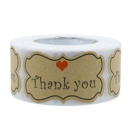 250pcs Roll Thank You Paper Adhesive Stickers For Birthday Party Baking Gift Bag Labels Festival Supplies