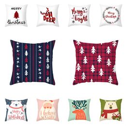 Christmas pillow case printing cushion cover Santa Claus deer waist support home decoration T2I53003