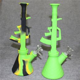 New Shape Silicone Water Bong Removable hookah bong with glass Philtre bowl silicone dab rig for smoke unbreakable silicone oil rig