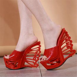 Novelty Sandals Women Summer Ankle Strap Fashion Female Open Toe 15CM Wedge High Heels Ladies Hollow Out Platform Gladiator Shoes