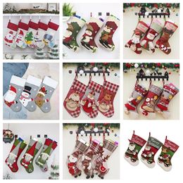 Christmas decorative socks For Christmas Stockings Hanging Ornaments Gifts Wall Hanging Interior decoration Party Supplies 9styleT2I51285