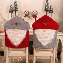-Santa Claus Red Hut Stuhlabdeckung Komfortable Sitzbezüge Anti-Dirt Elastic Stuhl Protector Cover Home Restaurant Dekoration 2 Designs BT292