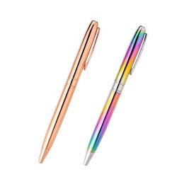 2021 NEW Rainbow Rose Gold Metal Ballpoint Pen Student Teacher Writing Gift Advertising Signature Business Pen Stationery