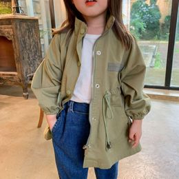 INS Newest Little Girls Tench Coats Cotton Winter Stylish Fashions Straps Outwear Autumn Front Pockets Kids Boys Gilrs Coat for
