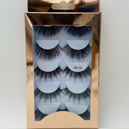 Handmade 5 pairs mink fake lashes set with laser packing natural long thick false eyelashes extensions soft & vivid lashes DHL Free