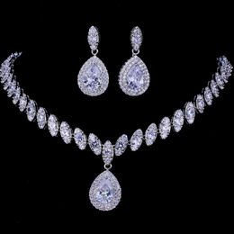 Emmaya Simulated Bridal Jewelry Sets Silver Color Necklace Sets 4 Colors Wedding Jewelry Parure Bijoux Femme Y200810
