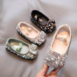New arrived Girls shoes fashion pearl princess kids shoes sequin girls dress shoes party children shoe retail