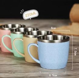 wholesale 304 stainless steel coffee mug The wheat element colorful environmental friendly household cup children drink water cups
