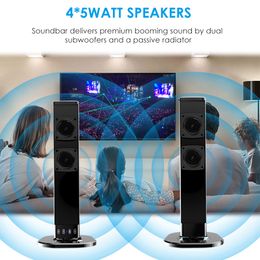 FreeShipping 20W Separable Soundbar Bluetooth Speakers Built-in Subwoofer 4.0 Channel 3D Surround Sound with Mic for home TV PC