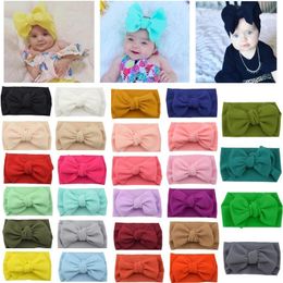 Baby Turban Headband Baby Girls Bow Headbands 30 Colours Soft Bowknot Hairbands Headwear Baby Head Wrap Hair Band Accessories Decoration