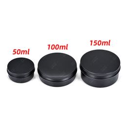 Empty Case Tin Aluminium Circular Black Container Cosmetic Jars Helical Thread Cover Organisers Can Metal Makeup Candy Snacks 2 2mlc C2