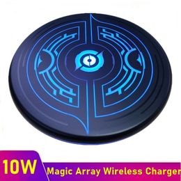 10W Magic Led light Wireless Charger Fast Wireless Charging Pad for Samsung S20 S10 S9 S8
