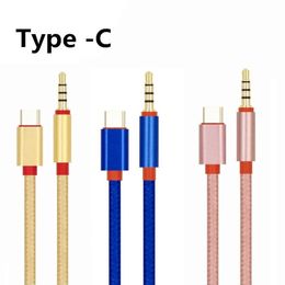 Type-C to 3.5mm Car AUX Cable USB-C Type C to Headphone Adapter For samsung S8 lg g5