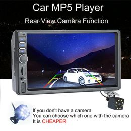 7018B 2 Din Car Radio Bluetooth 7 Touch Screen Stereo FM Audio Stereo MP5 Player SD USB Support Camera 12V HD1259x