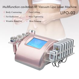 Factory price 6 in 1 650nm 40k cavitation machine RF vacuum diode laser pads fat cavitation machine body slimming beauty equipment